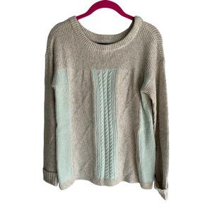 BANANA‎ REPUBLIC Light Gray & Mint Ladies Casual Sweater, S